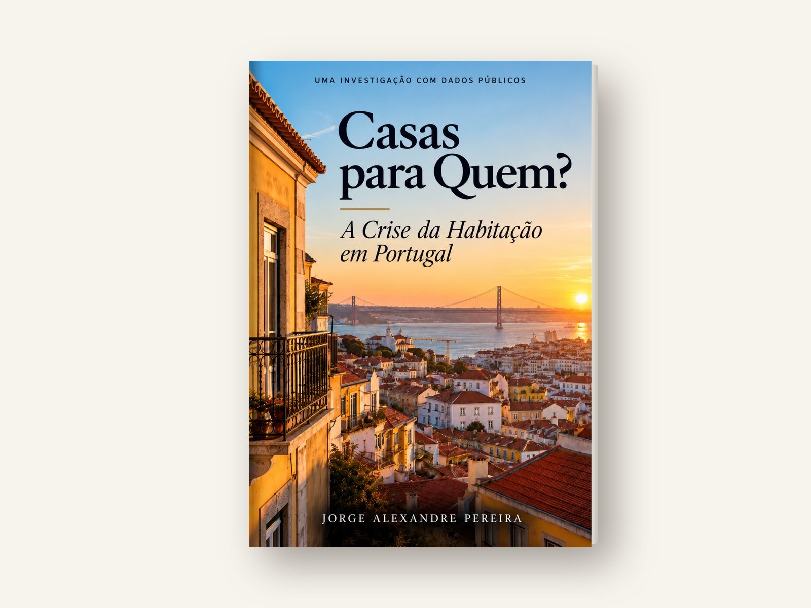 Maquete do livro Casas para Quem?, em pé, com a capa à vista.