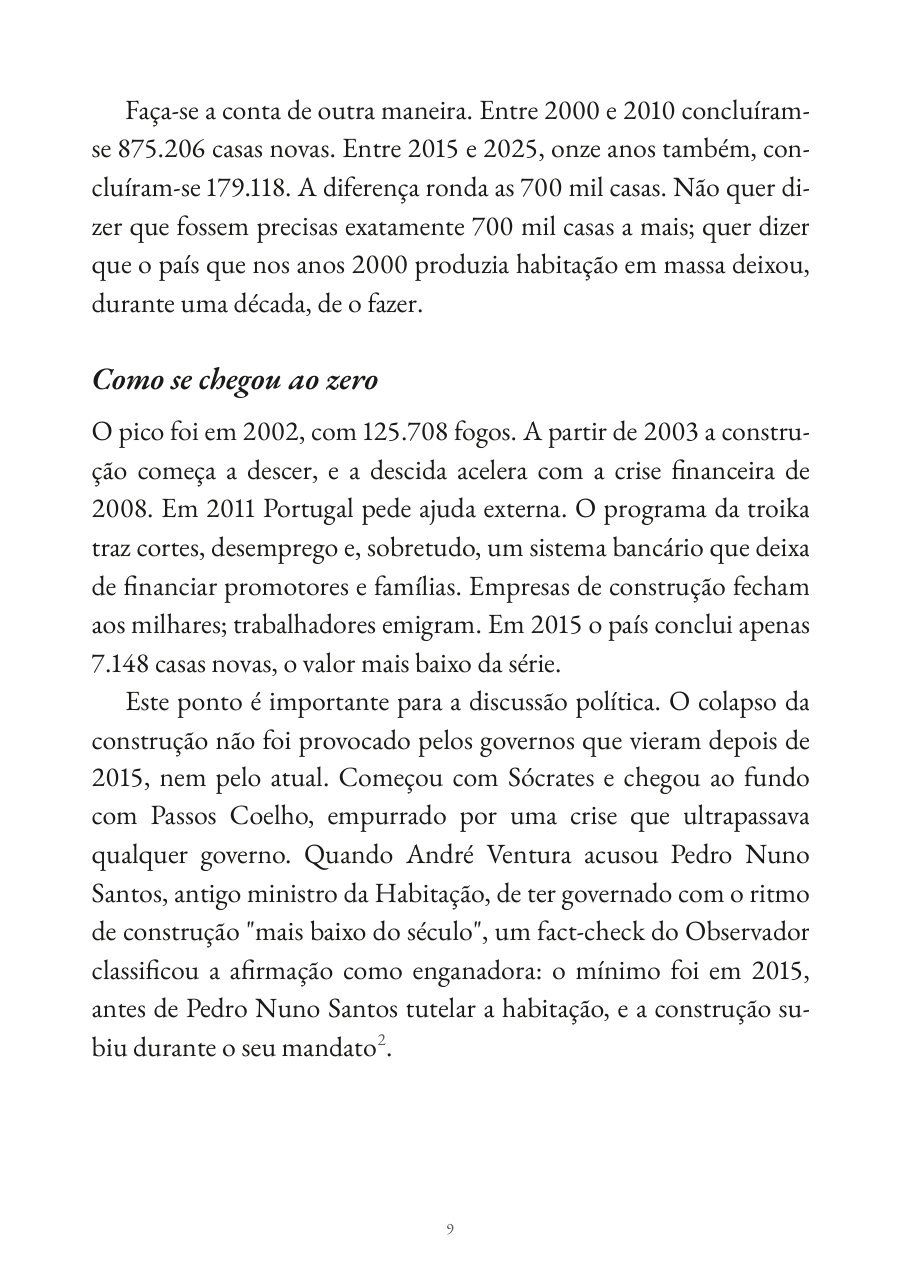 Página 9 do livro: continuação do capítulo 1, com a secção «Como se chegou ao zero».